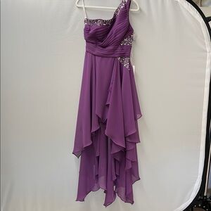 Elegant Purple One-Shoulder Dress